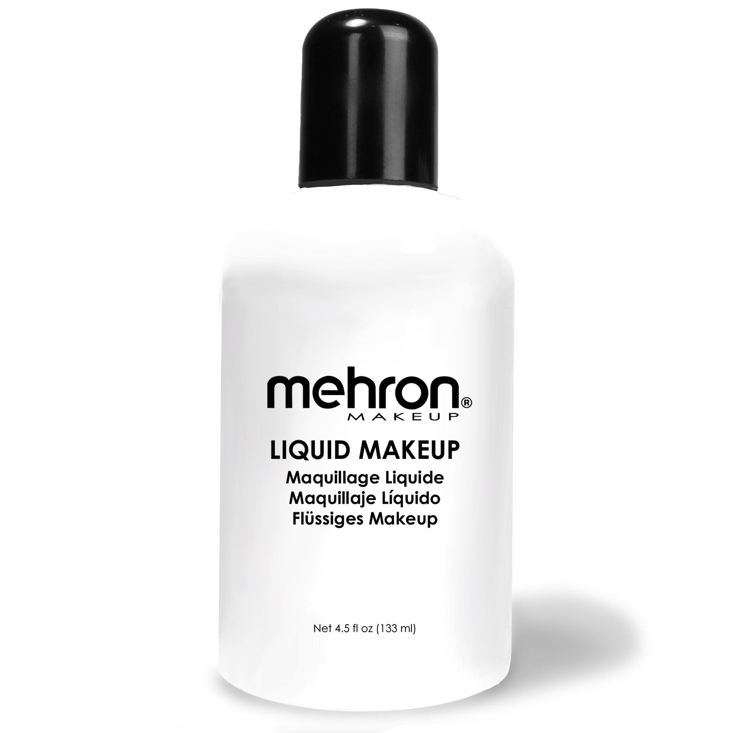 Mehron Liquid Makeup White spreads evenly for clean base on skin