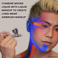 Mehron Mixing Liquid glitter glue application creates transfer-proof sparkle.