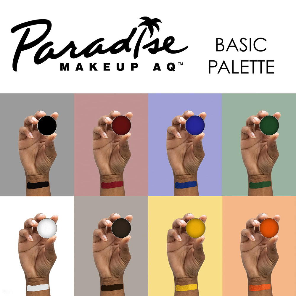 Mehron Paradise FX 8-color basic palette magnetic palette close-up enables easy refills.