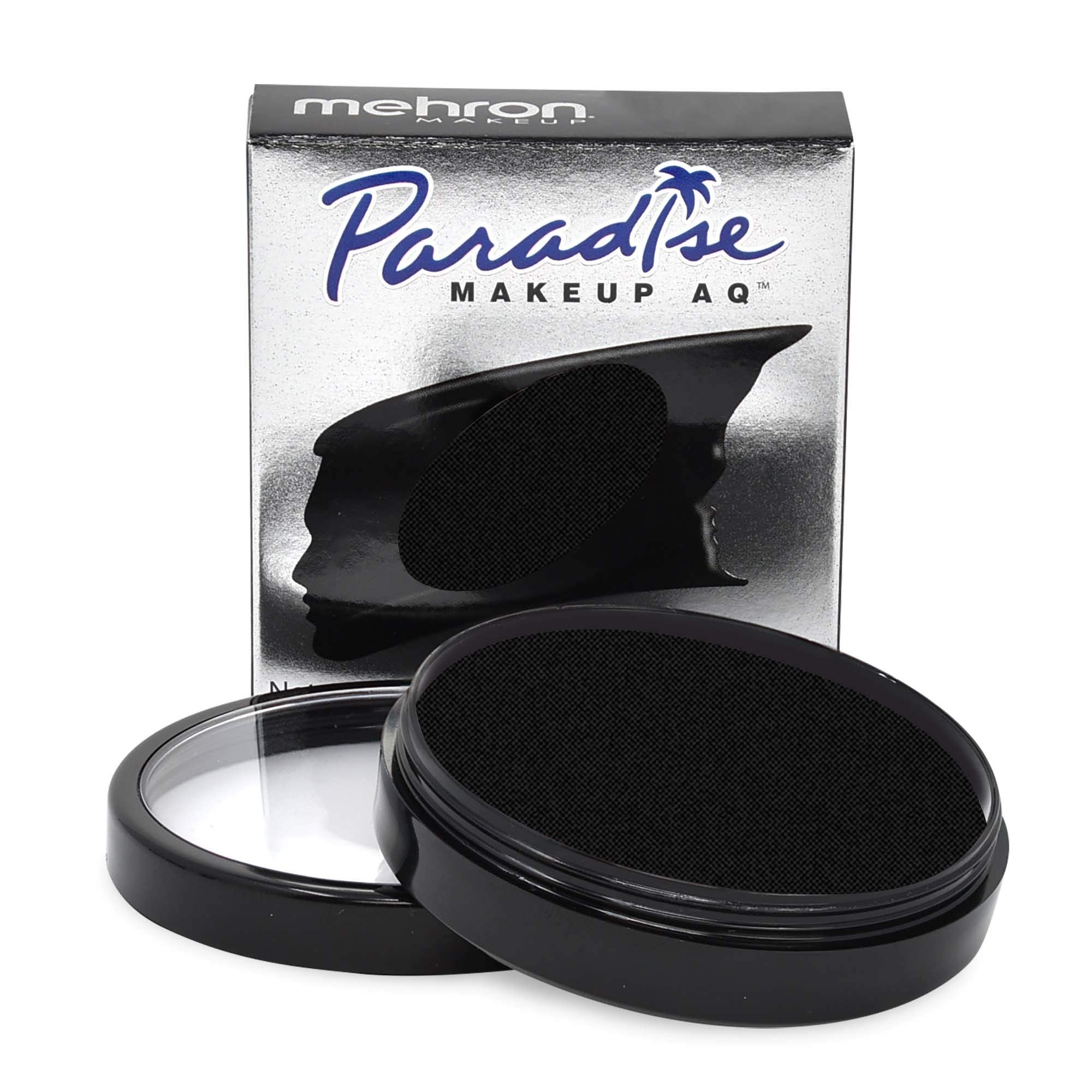 Mehron Paradise Makeup AQ black bottle pour shows precise stage-ready application.
