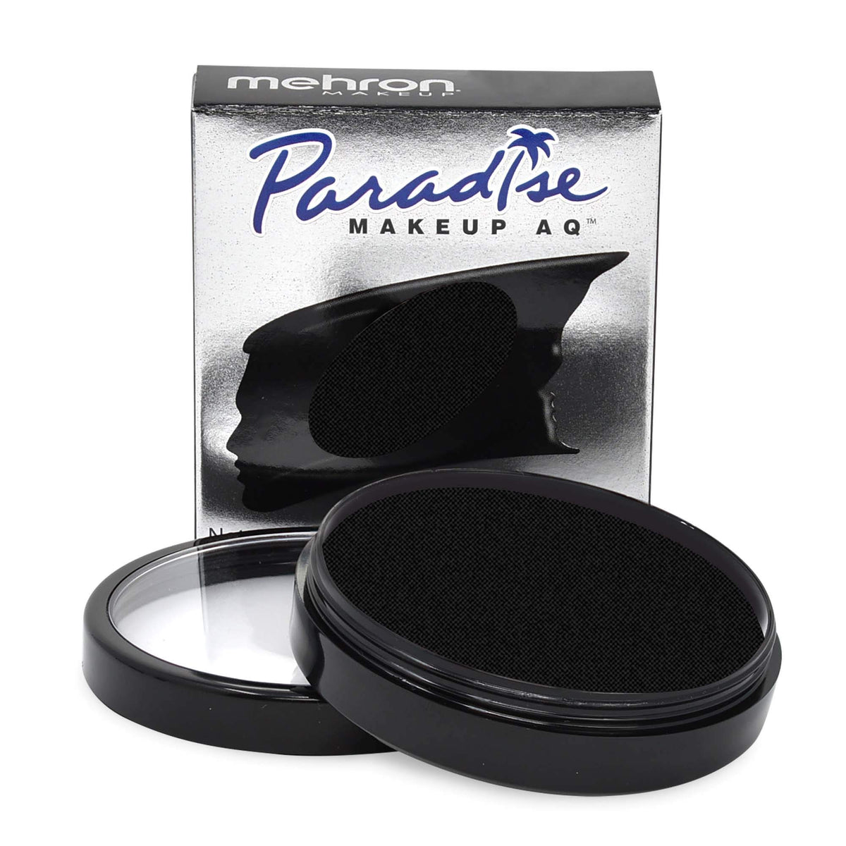 Mehron Paradise Makeup AQ black bottle pour shows precise stage-ready application.
