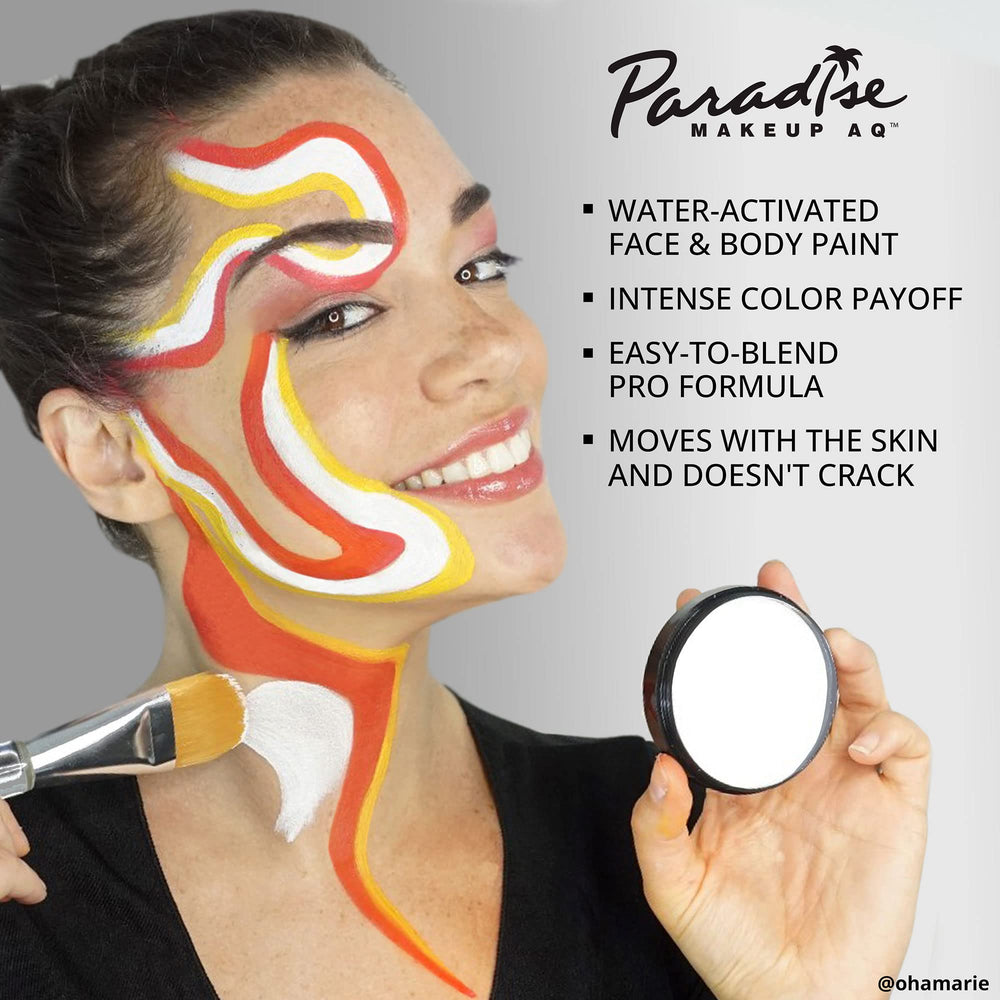 Mehron Paradise Makeup AQ swatches show rich pigment and matte finish options.