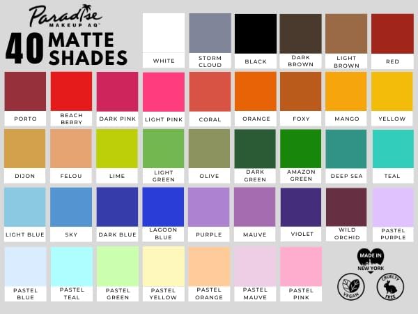 Mehron Paradise Makeup AQ skin-soothing ingredients label features Aloe and Cocoa Butter benefits.