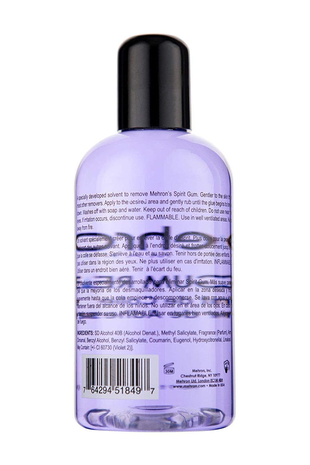 Mehron Spirit Gum Remover application scene illustrating gentle, skin-friendly prosthetic removal.