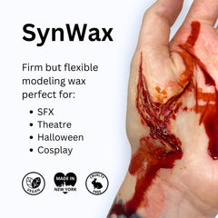 Mehron SynWax flexible SFX wax on skin for natural movement