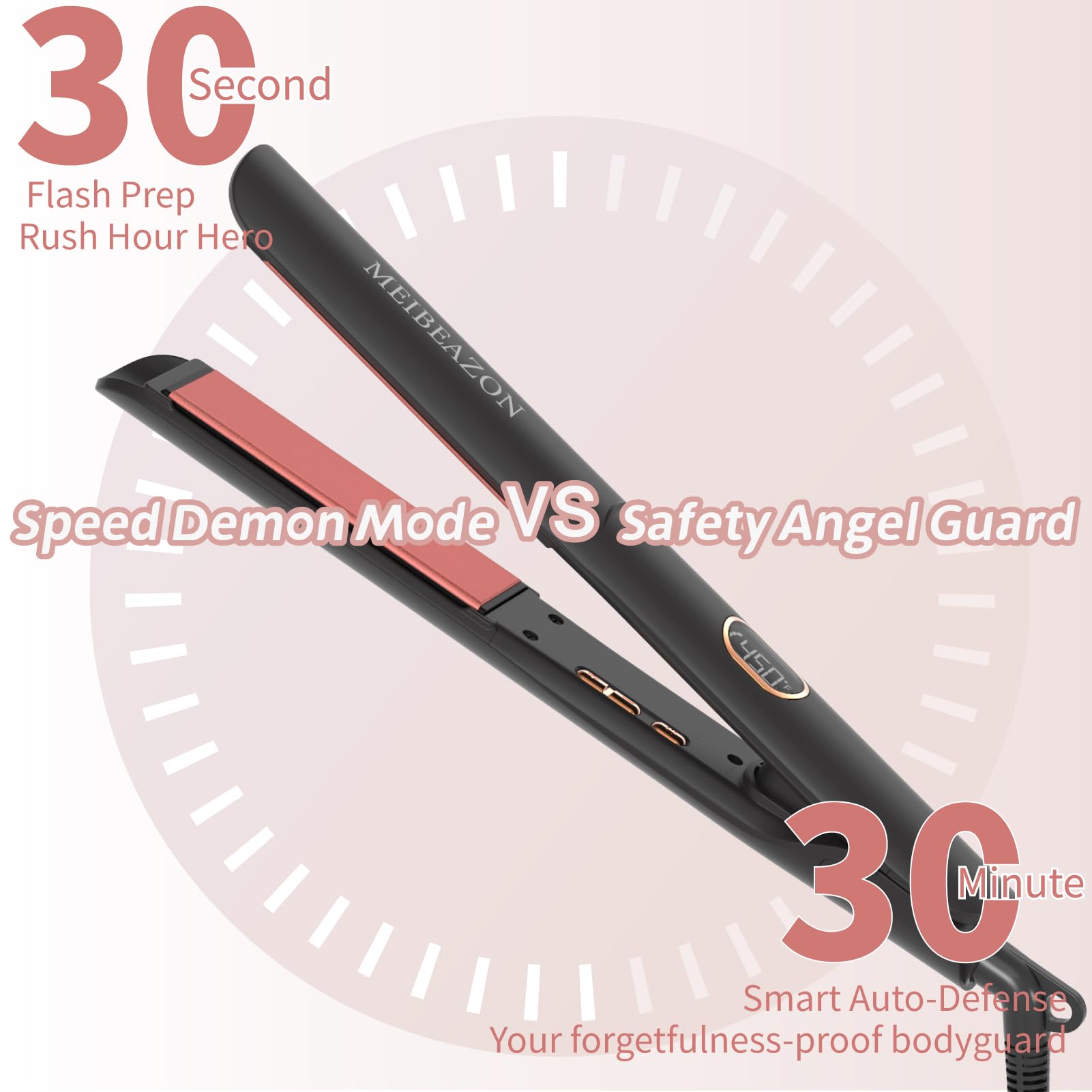 MEIBEAZON flat iron LED display for precise temperature control