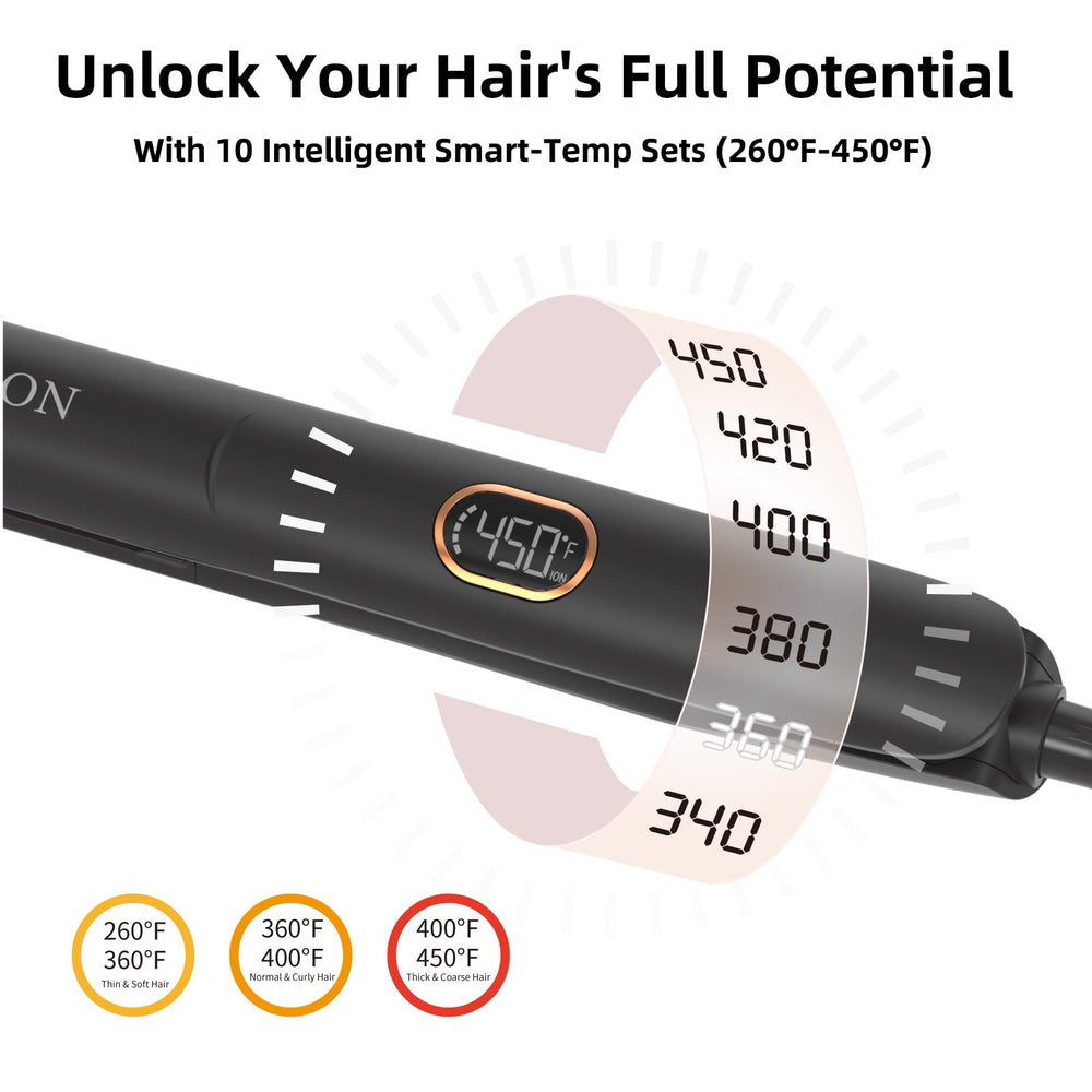 MEIBEAZON flat iron negative-ion technology fights frizz and boosts shine
