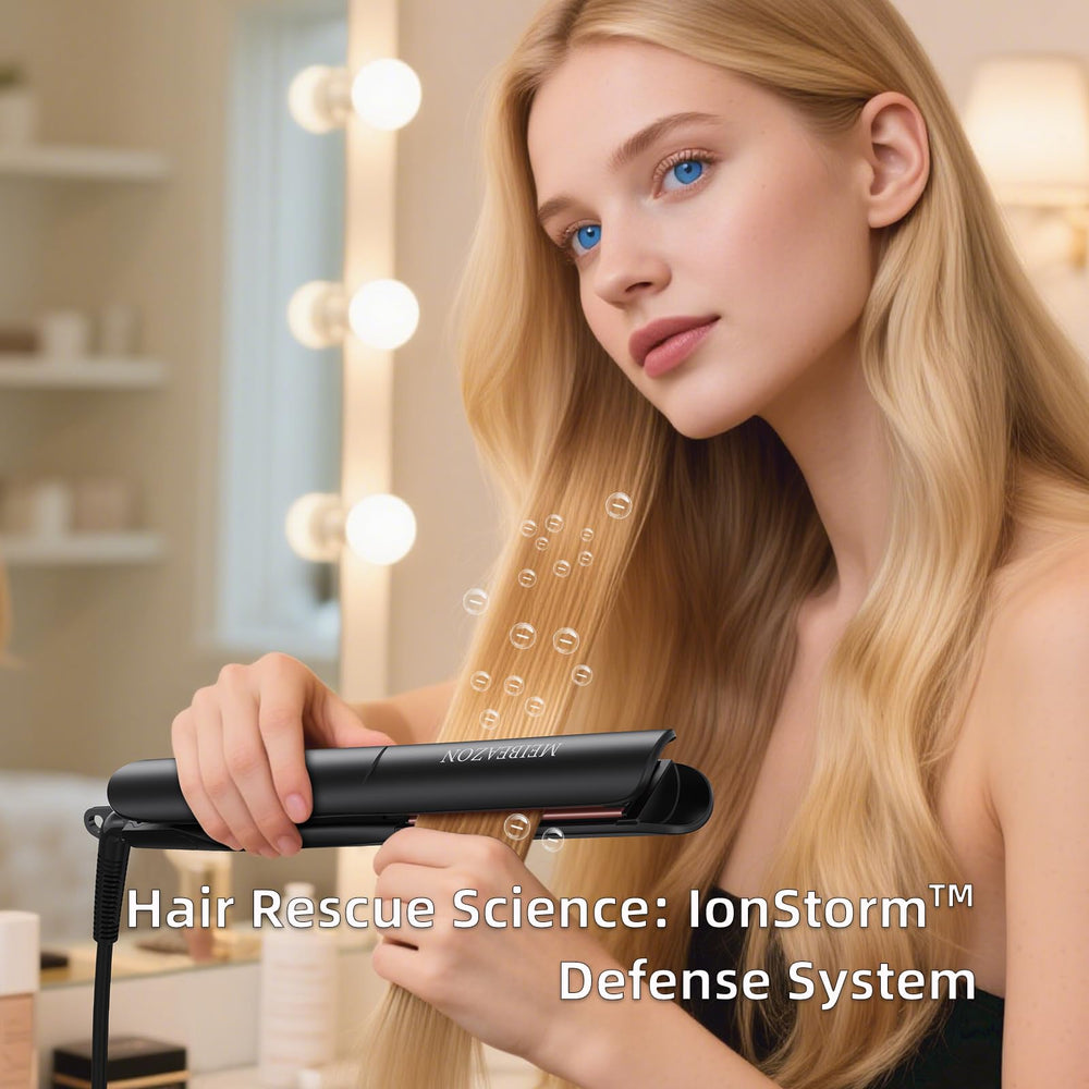MEIBEAZON flat iron travel dual-voltage enables worldwide styling