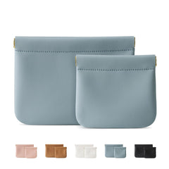 MEIBOOCH blue two-pack makeup bags front view, ideal for travel organization.