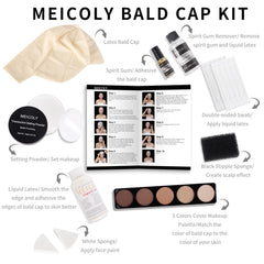 MEICOLY bald cap kit application scene for seamless cap placement.