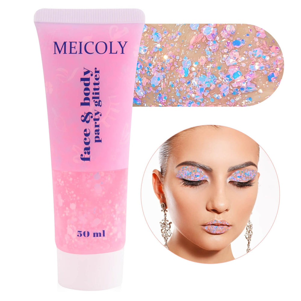MEICOLY glitter application tips show smooth, non-sticky wear