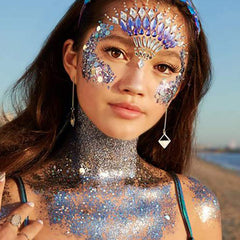 MEICOLY clear white glitter gel swatch for sparkling skin