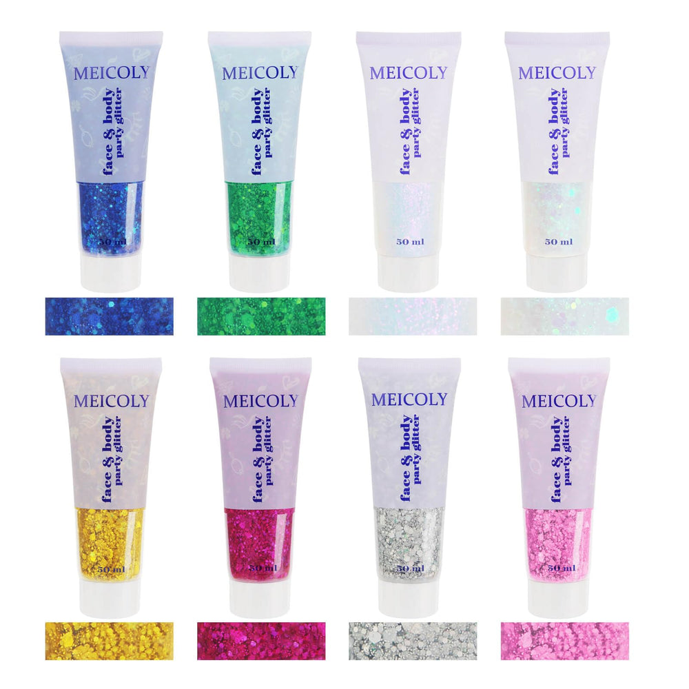MEICOLY easy-clean glitter removal after use with soap