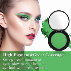 MEICOLY forest-green-matte-eyeshadow-compact demonstrates buildable color in a portable case.