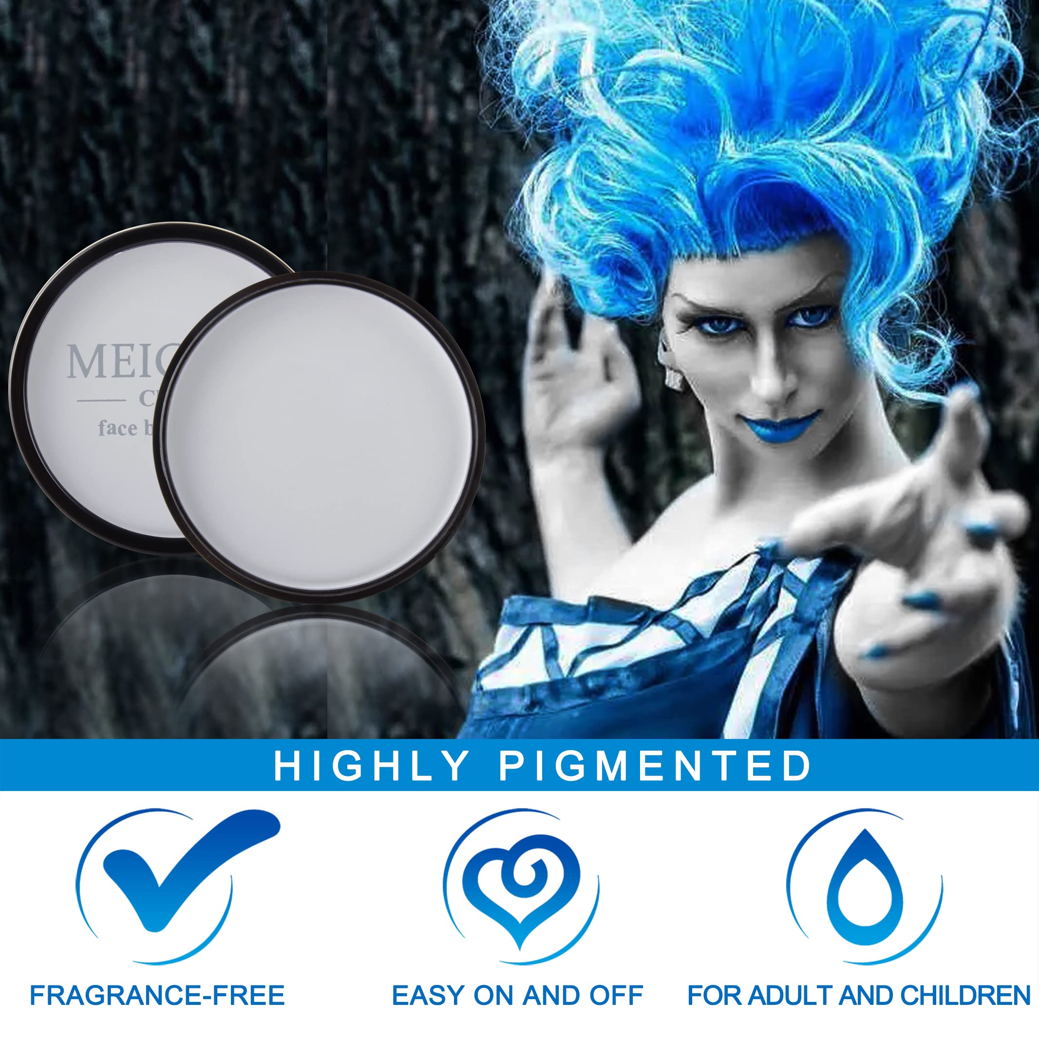MEICOLY grey face body paint application close-up