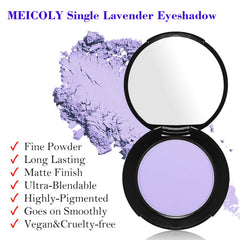 MEICOLY matte violet lavender shadow shows rich pigment for bold daytime or evening looks.