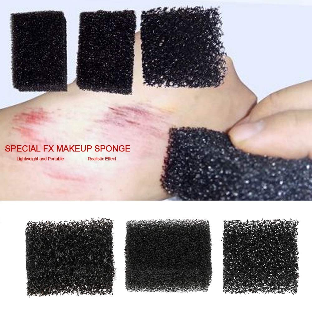 MEICOLY stipple sponge used with SFX blood for splashes and wounds.