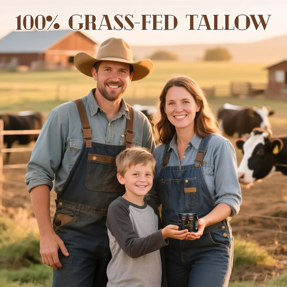 MEIDU Beef Tallow honey-beeswax-closeup highlights natural ingredients and hydration.