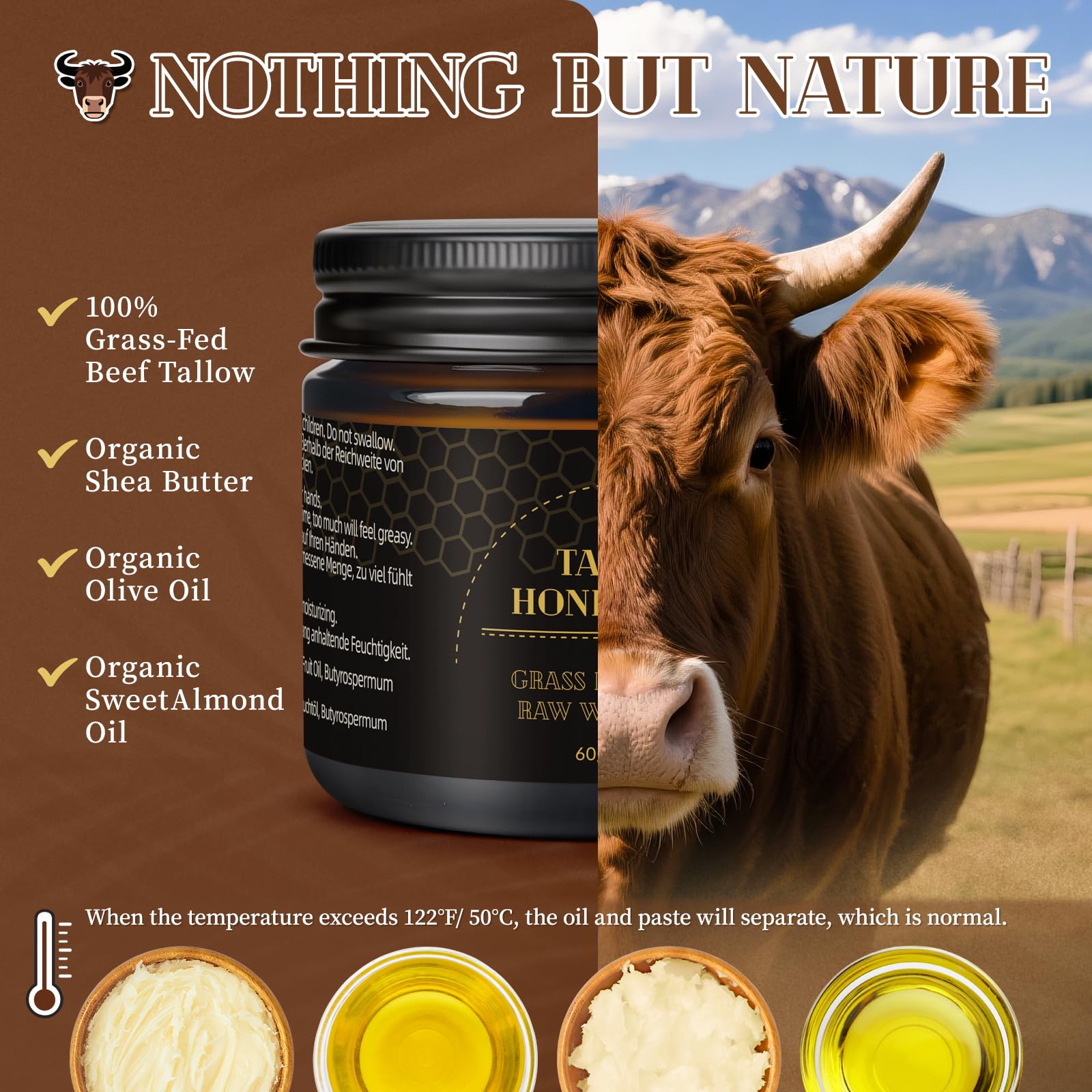 MEIDU Beef Tallow ingredients-organic underscores clean, bee-friendly formula.