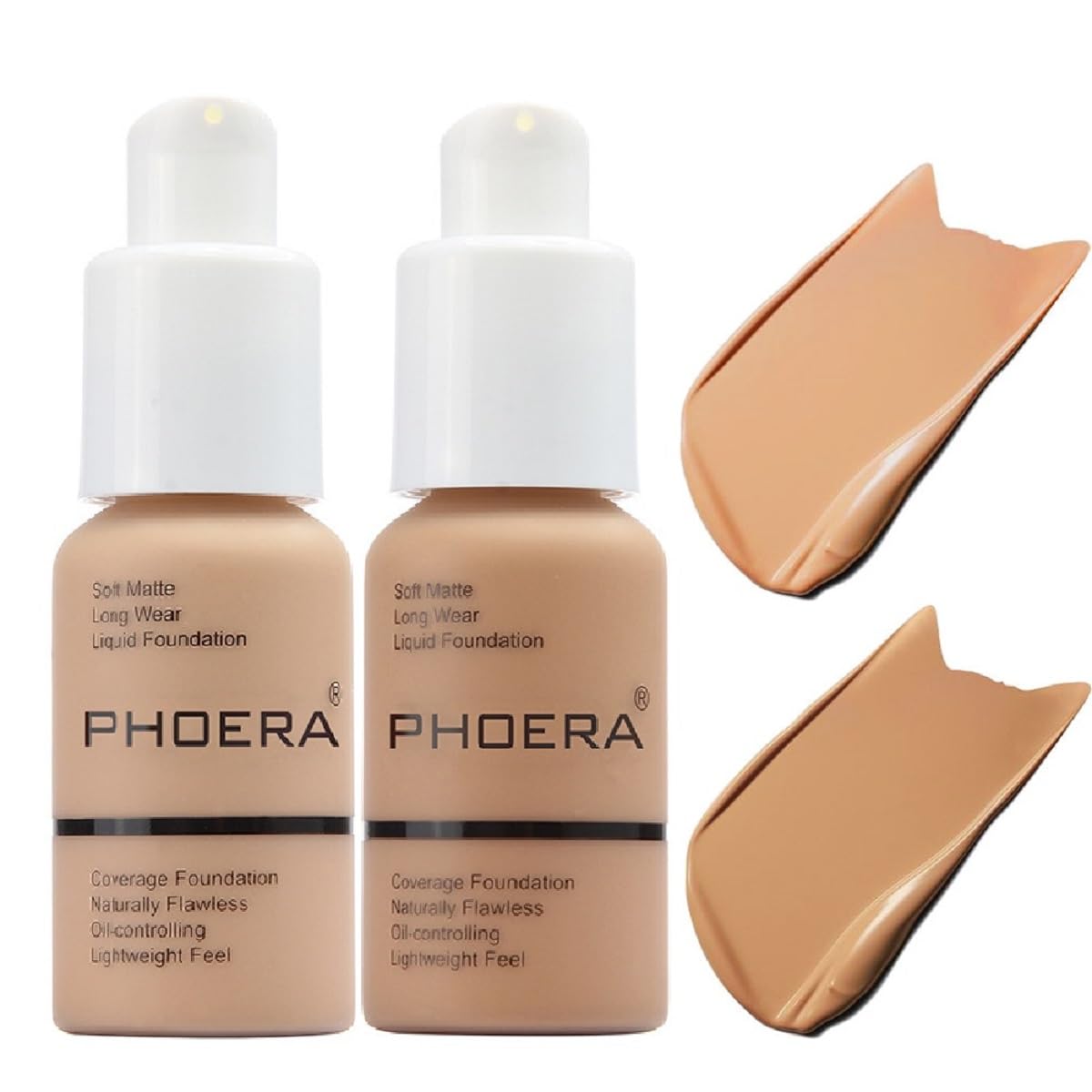 Meifen PHOERA base 104 beige arenoso en botella, cobertura total