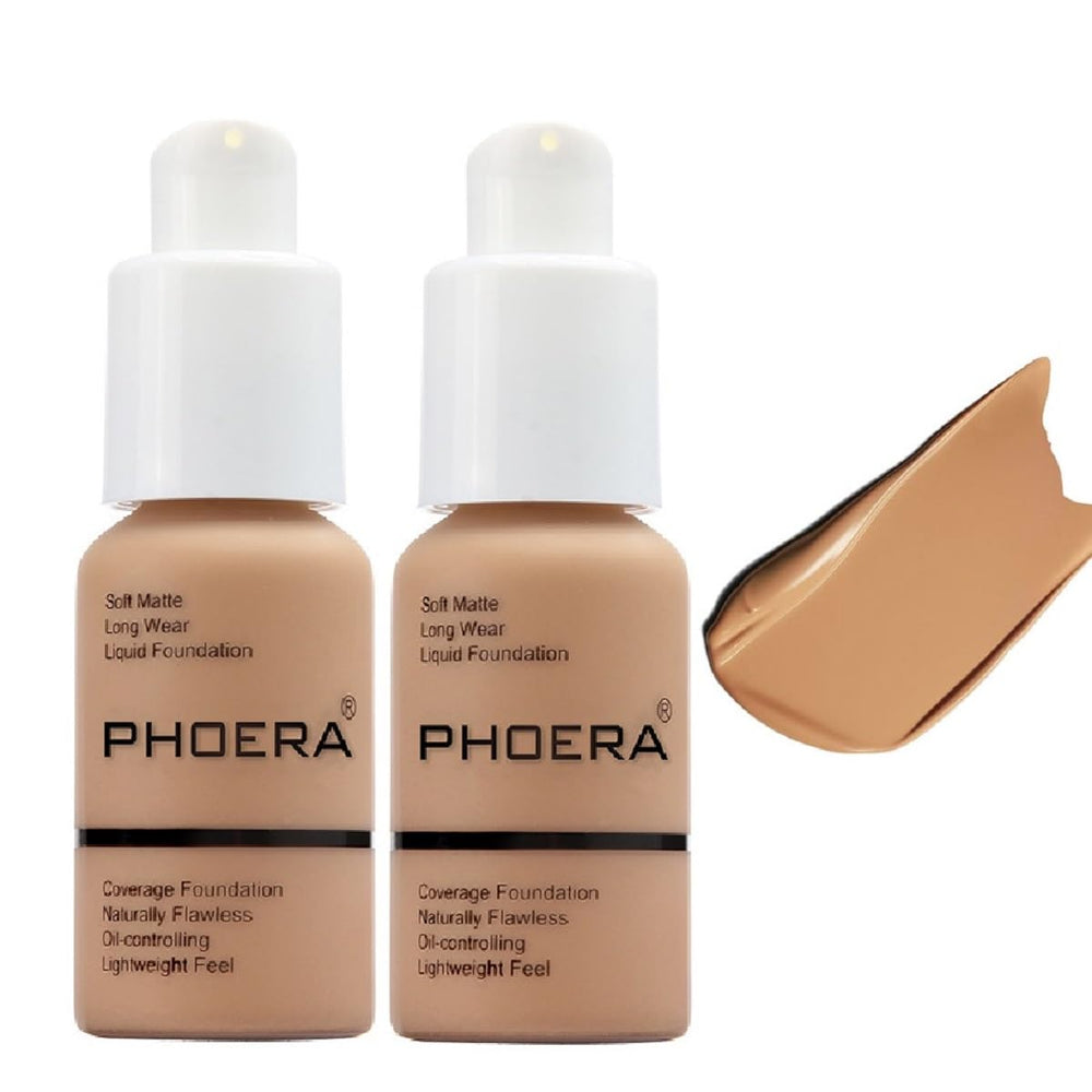 Meifen Phoera Foundation bottle front showcasing 105 San shade for long-wearing coverage.