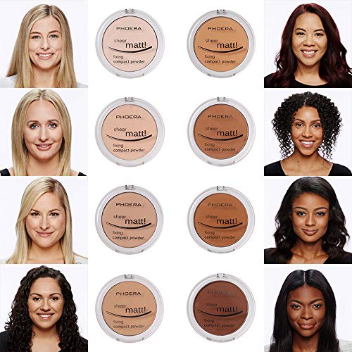 Meifen PHOERA Matte Face Powder open compact view shows shade and texture for easy matching.