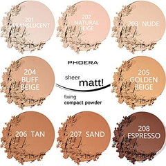 Meifen PHOERA Matte Face Powder swirls onto skin to blur pores and set makeup.