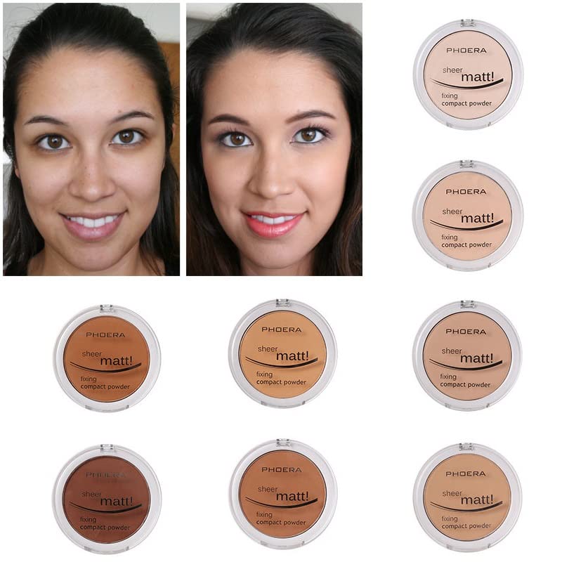 Meifen PHOERA Matte Face Powder swatch shows 8 shade options for flexible matching.