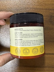 Meifenla beef tallow hands applying balm for dry skin relief.