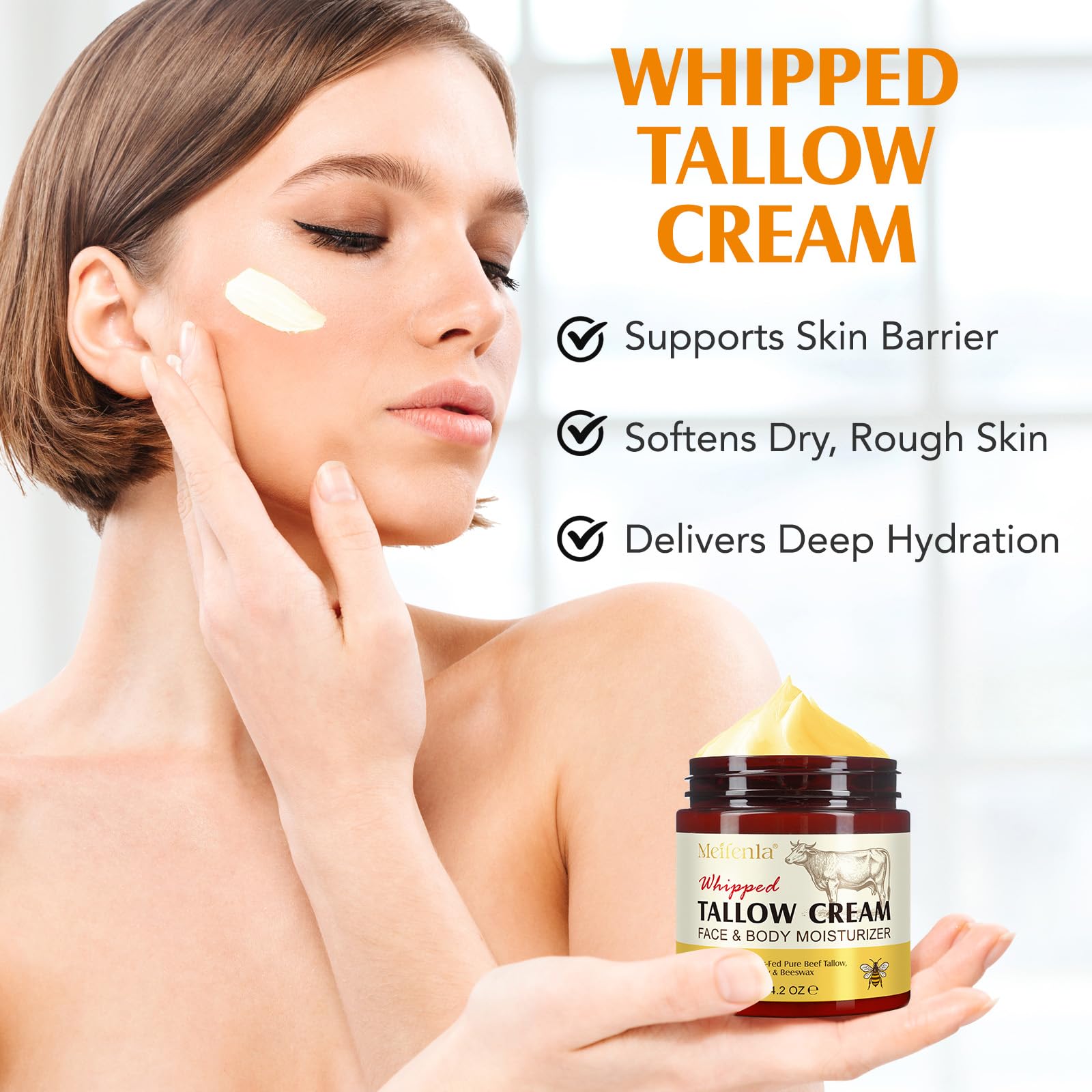 Meifenla honey balm close-up showing rich texture ideal for facial and body hydration.