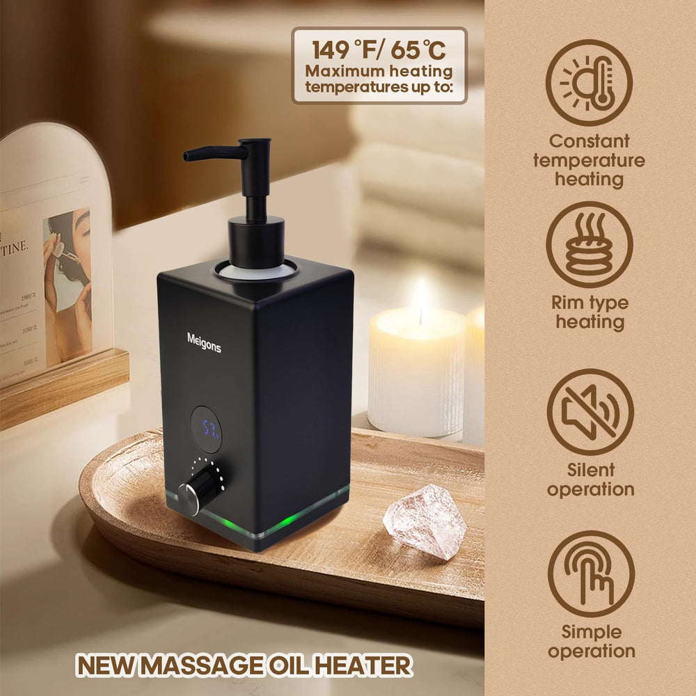 Meigons oil warmer black top view with a sleek matte finish