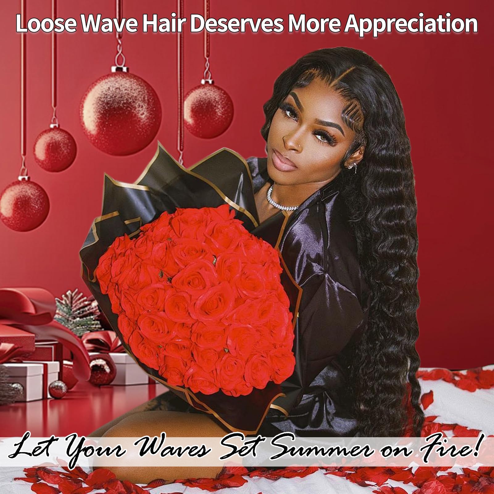 MEIMEI 100% human hair wig loose wave natural movement for seamless styling.