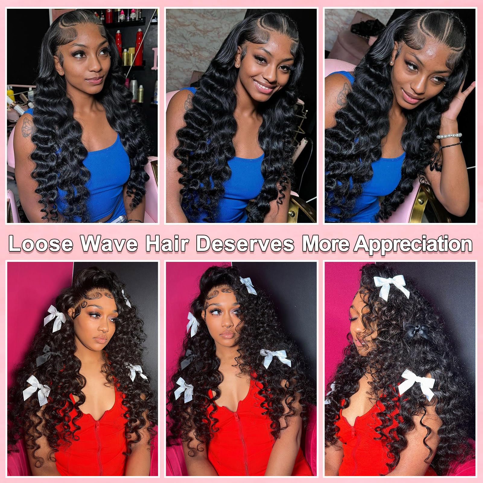 MEIMEI versatile 28-inch loose wave wig suitable for events and daily wear.
