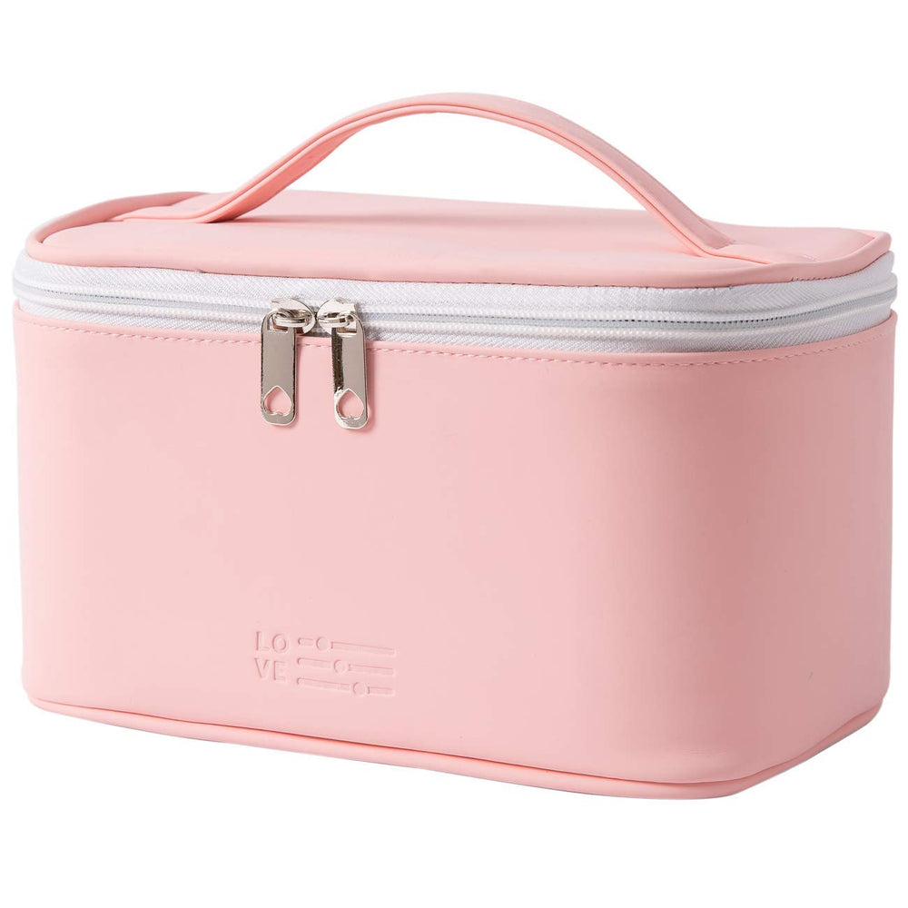 Meiyuuo makeup bag large waterproof PU leather for easy travel organization