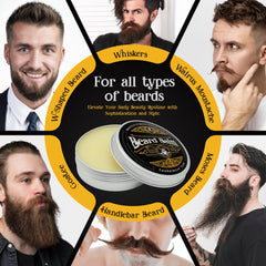 MEKER beard balm emulsifies in hands for easy application after shower.