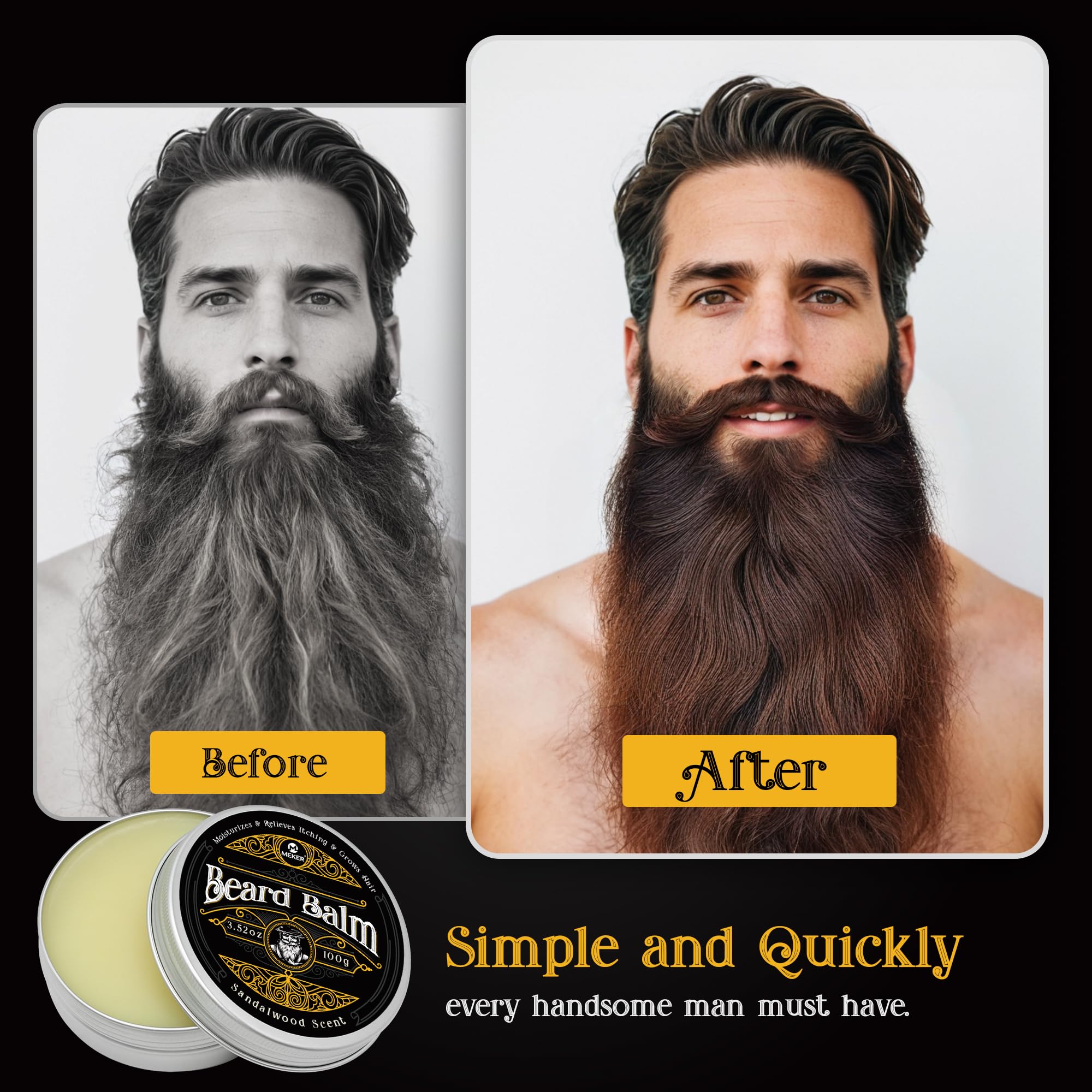 Organic ingredients highlight MEKER’s natural approach to beard care.