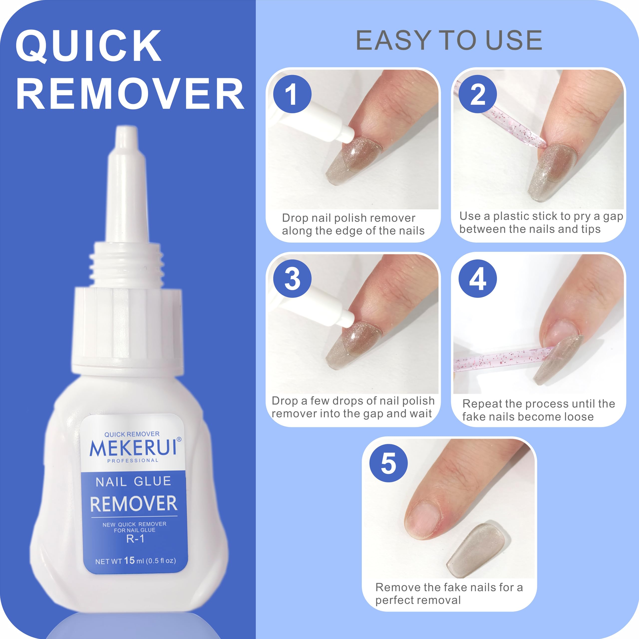 MEKERUI press-on nails look professional with quick glue and reliable hold.