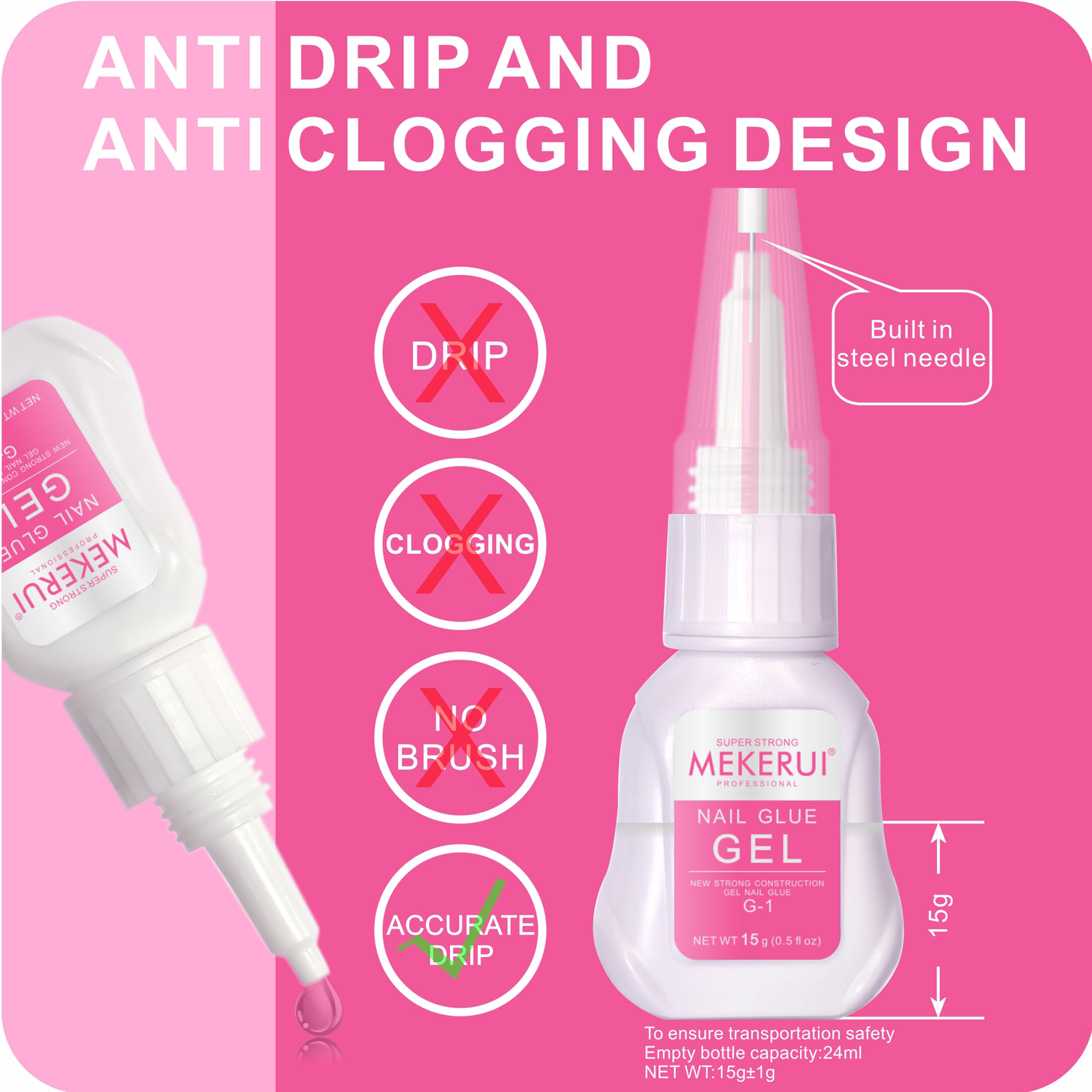 MEKERUI anti-blocking applicator tip close-up demonstrating smooth application