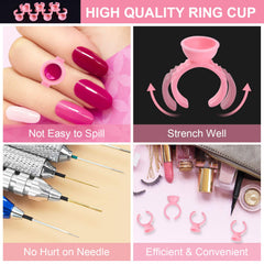 MEKK glue rings adjustable size on finger for comfortable lash application.