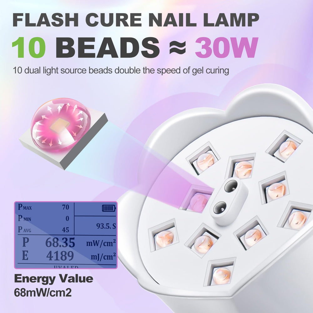 MEKK Gooseneck UV Nail Lamp 30W delivers quick gel curing results.