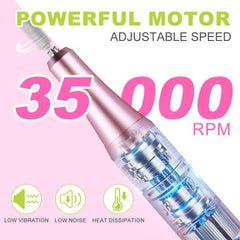 MEKK Nail Drill Kit 12bits supports versatile bit options for grinding, carving, and cuticle care.