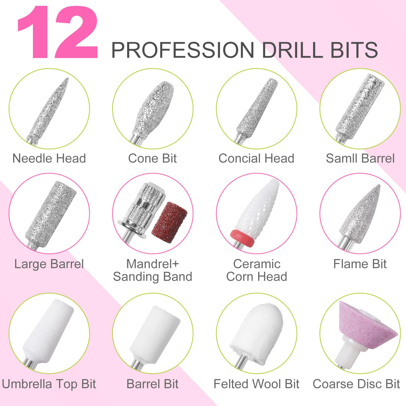 MEKK Nail Drill Kit Type-C charging supports long sessions with quick top-ups.