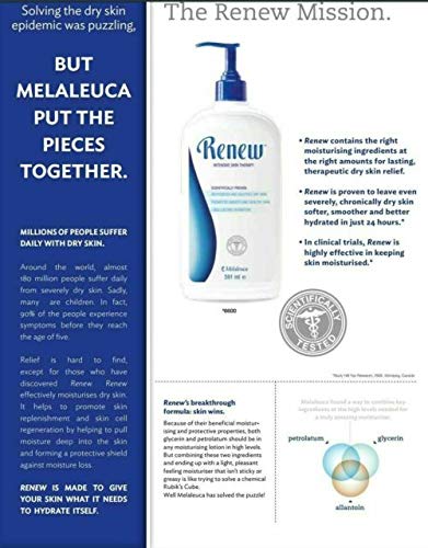 Melaleuca Renew application on hand demonstrates easy daily use for sensitive skin.
