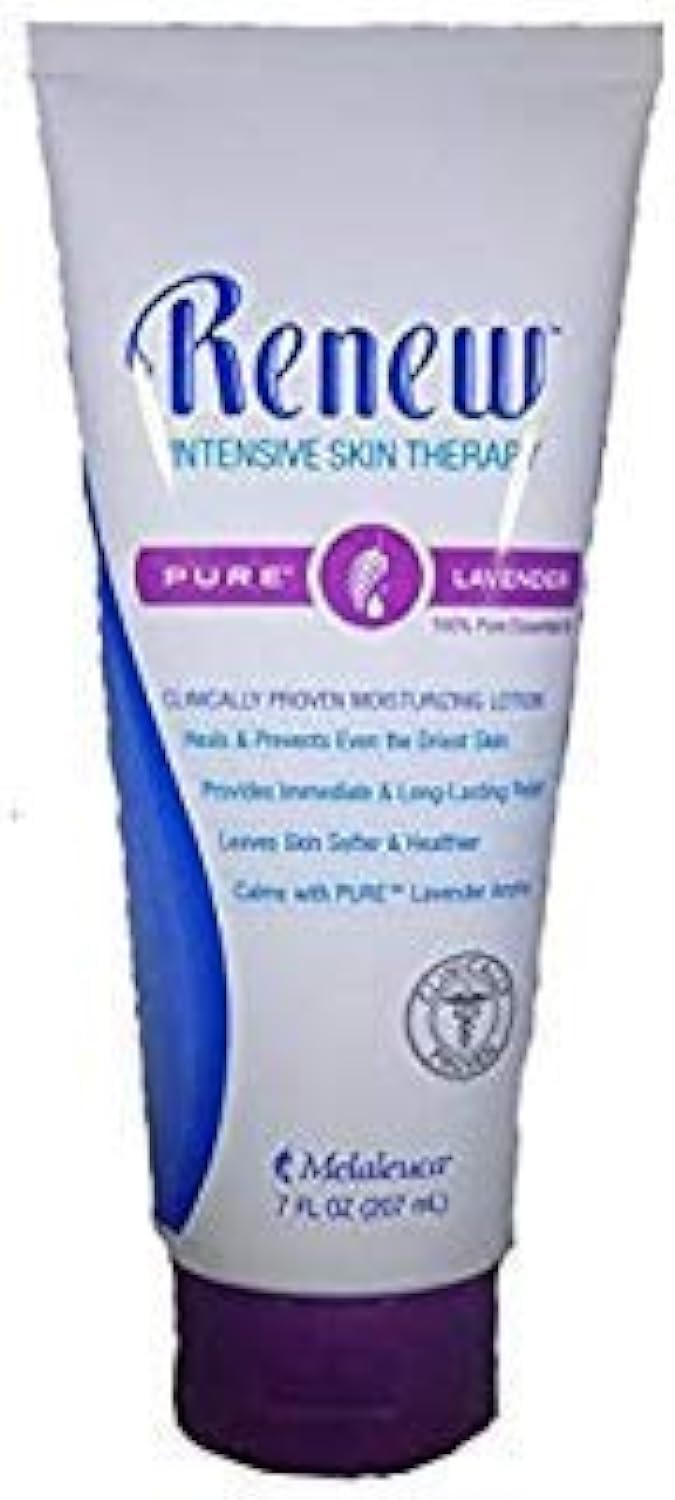 Melaleuca Renew Intensive Lotion bottle closeup for calming skin care
