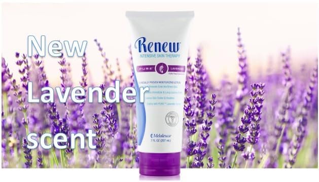 Melaleuca Renew Intensive Lotion textured cream swatch suggests rich moisturization