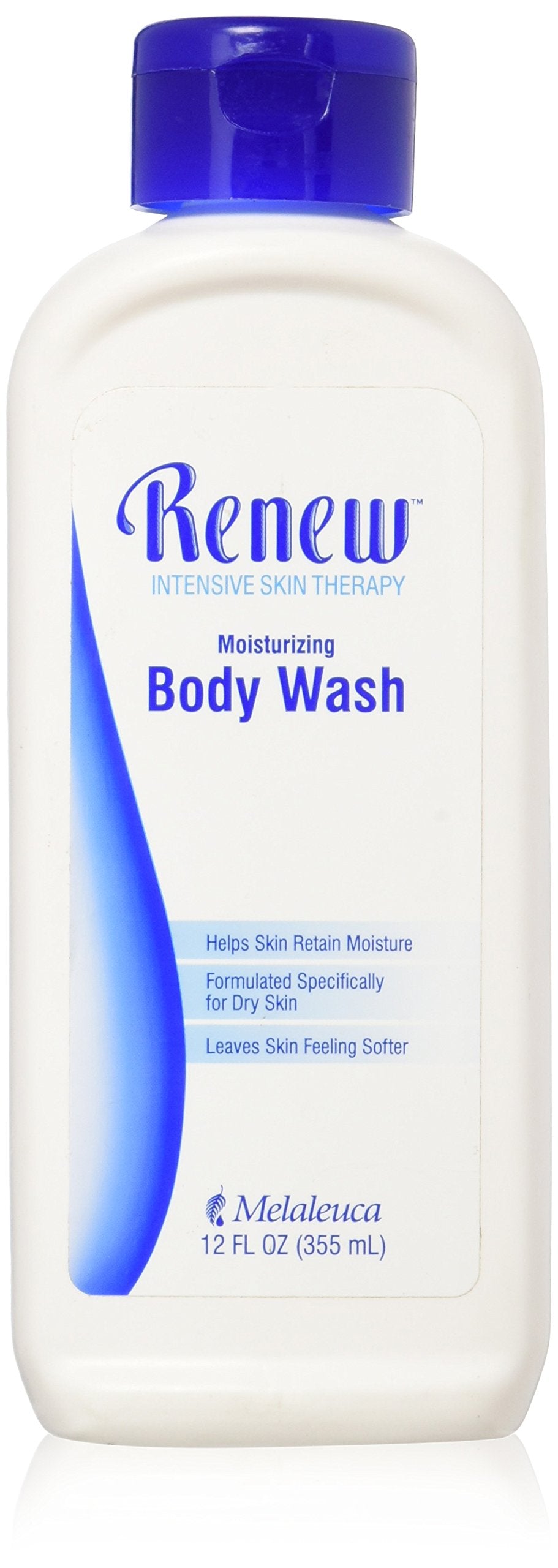 Melaleuca Renew Intensive Skin Therapy Body Wash bottle demonstrates daily hydrating cleansing.