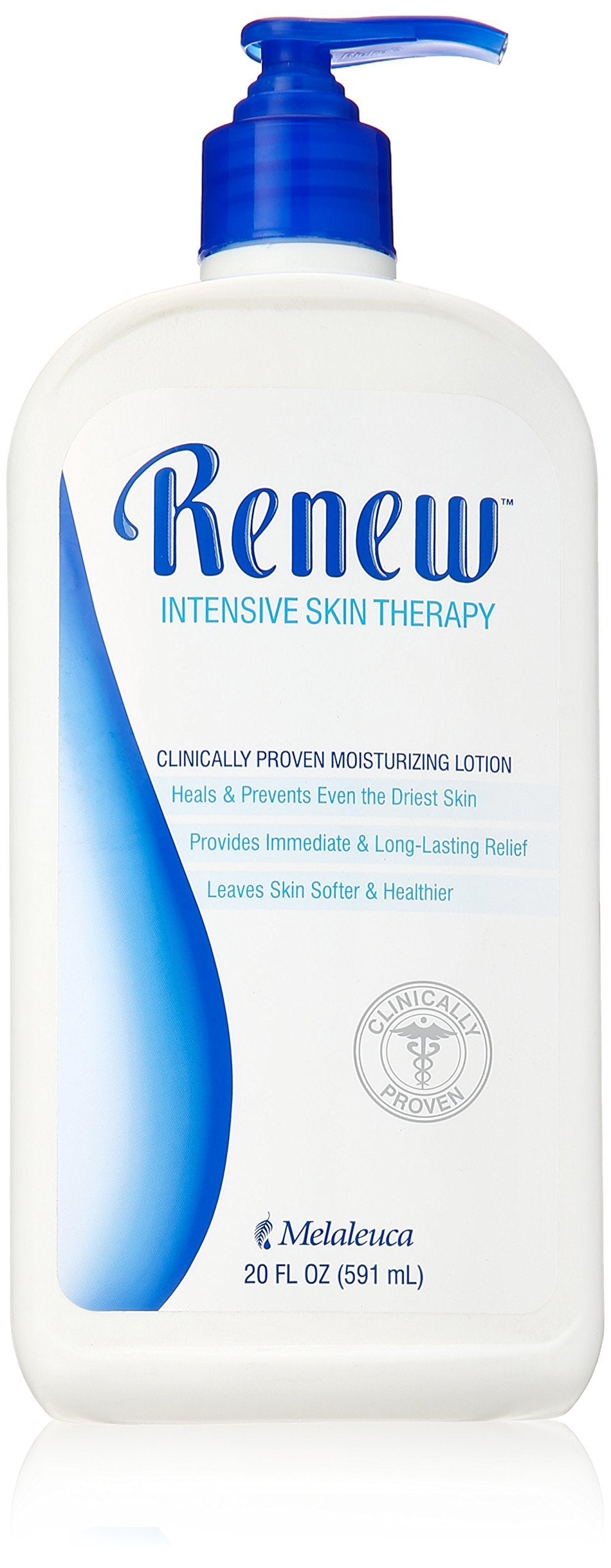 Melaleuca Renew pump bottle close-up showing daily hydrating potential.