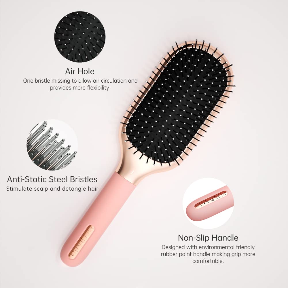 Melbang Hair Brush rubber-cushioned-base offers comfortable brushing