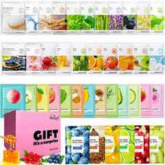 Meleell 40-pack collagen face masks ready for use, hydrating all skin types.