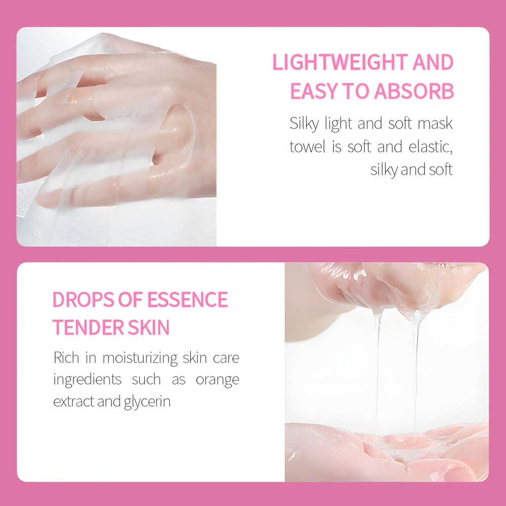 Meleell natural silk mask texture showing soft, spa-like feel.